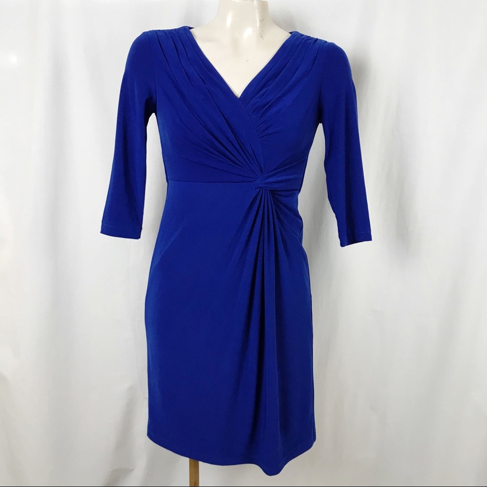 Adrianna Papell surplice twist midi dress 2P. B148